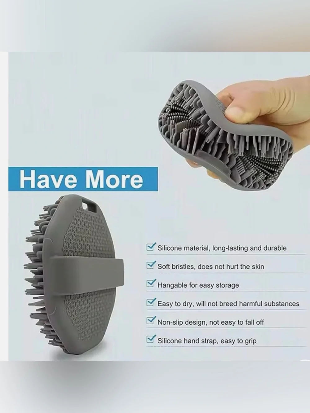 Silicone Body Scrubber Brush- Black NWT